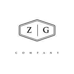 initial ZG logo design vector