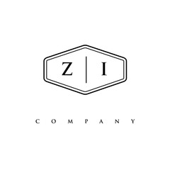 initial ZI logo design vector