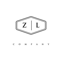 initial ZL logo design vector