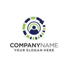 digital financial person logo design