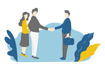 person handshake agree on mutual deal concept