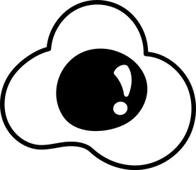 fried egg doodle icon