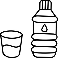 drinking water doodle icon