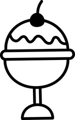 sundae ice cream doodle icon