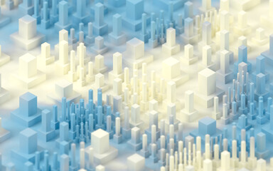 Large numbers of technological cubes, 3d rendering.