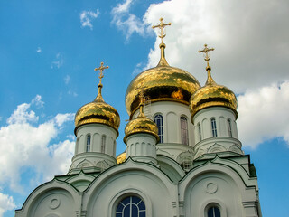 Fototapeta na wymiar Domes of the Orthodox Church in Russia