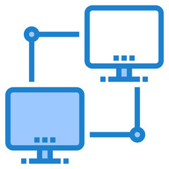 Connection blue style icon