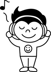 listen to music doodle icon