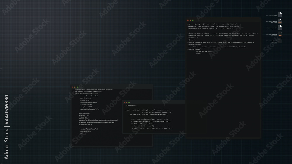 Aufkleber Cyber Crime concept : A programmer hacker trying to breached crypto currency address security by using algorithm source code to exploit weakness in password security