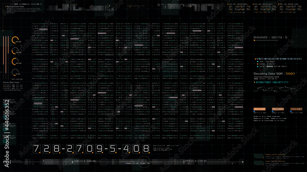 Aufkleber Cyber Crime concept : A programmer hacker trying to breached crypto currency address security by using algorithm source code to exploit weakness in password security