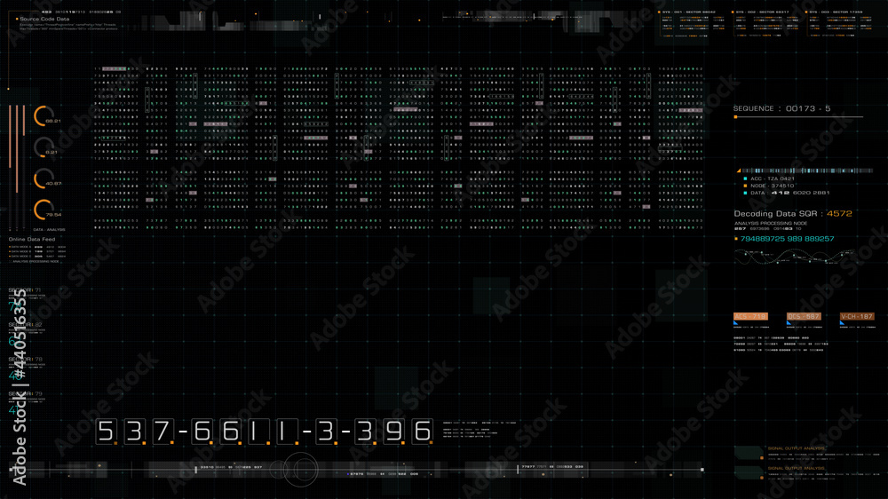 Aufkleber Cyber Crime concept : A programmer hacker trying to breached crypto currency address security by using algorithm source code to exploit weakness in password security
