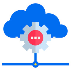 Cloud setting flat style icon