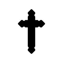 Christian Cross. Halloween spooky vampire defense cross design vector