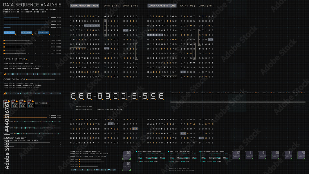 Poster Futuristic digital city map layout with satellite GPS coordinate searching and target tracking, interface head up display screen with data telemetry information for background display