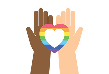 LGBT equality and rainbow heart symbol