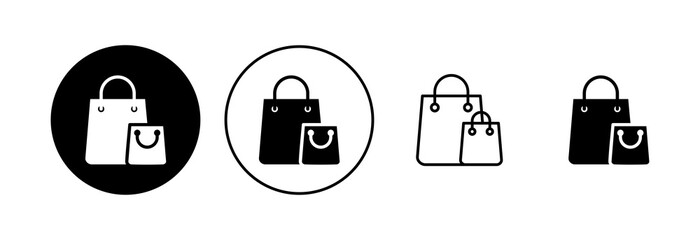 Shopping bag icon set. shopping icon vector