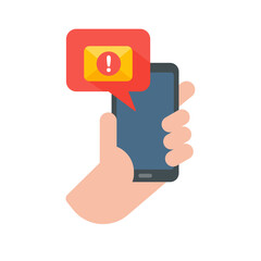 Yellow envelope. The concept of communication and email notification via online channels.