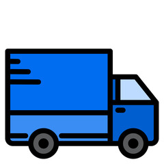 Delivery truck color line style icon