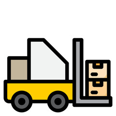 Forklift color line style icon