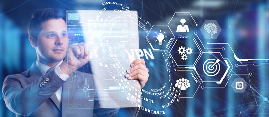 Business, Technology, Internet and network concept. VPN network security internet privacy...
