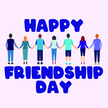 Theme: Happy Friendship Day, be positive. Vector design illustrations 03