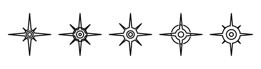 Fototapeta premium Compass symbol set. North sign for mapping.