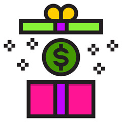 Reward flat style icon