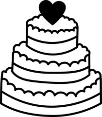 wedding cake doodle icon