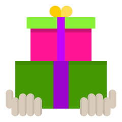 Gifts flat style icon