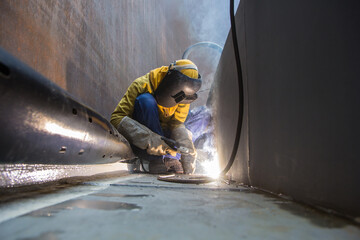 Repair storage tank welding