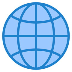 Grid world blue style icon