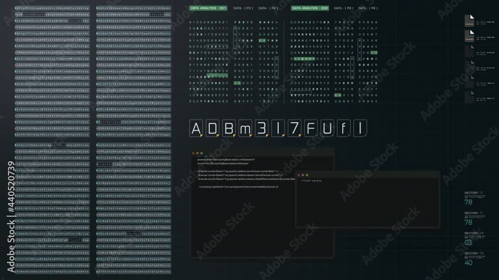Aufkleber Cyber Crime concept : A programmer hacker trying to breached crypto currency address security by using algorithm source code to exploit weakness in password security