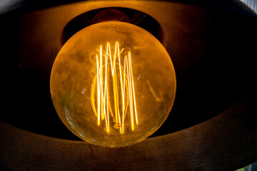 Close-up abstract and vintage old light bulb, lamp, bulb for graphical decorative element.