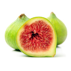 Ripe figs on a white background 