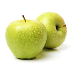 Green apples isolated on white background