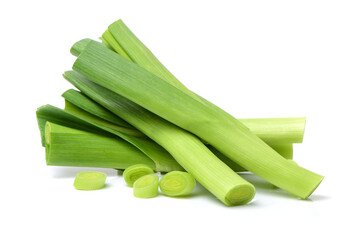 Green Onion on white background