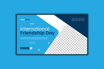 International Friendship Day Youtube Thumbnail Design and Web Banner