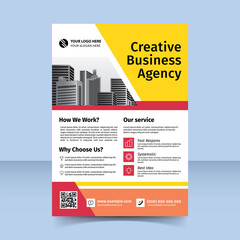 business agency bright colorful flyer design template