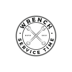 wrench and service logo  icon and vector