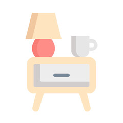 Fototapeta premium Nightstand flat icon