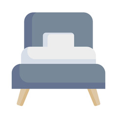single bed flat icon