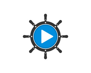 Play button in the ship steering wheel