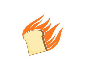 Bakery with fire flame vector illustration