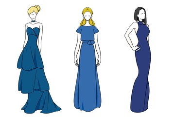 ドレスレディ　デザイン4  ブルー