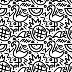 doodle set of summer holiday hand drawing