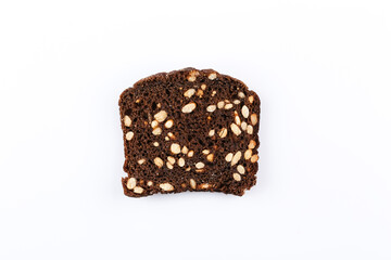 Slice of black bread with sesame