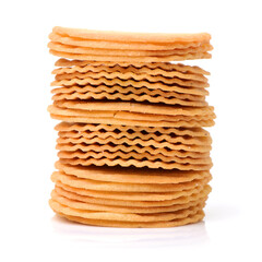 Potato Chips pyramid isolated on white background