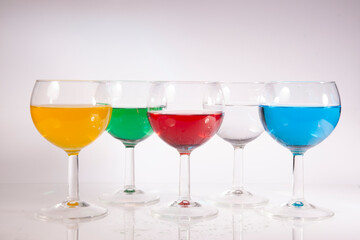 colorful juicy summer drinks