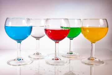colorful juicy summer drinks