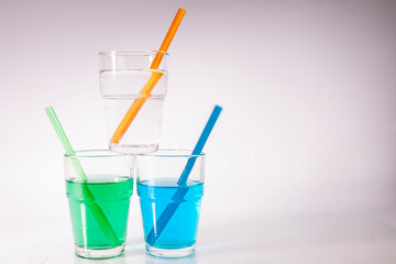 colorful juicy summer drinks